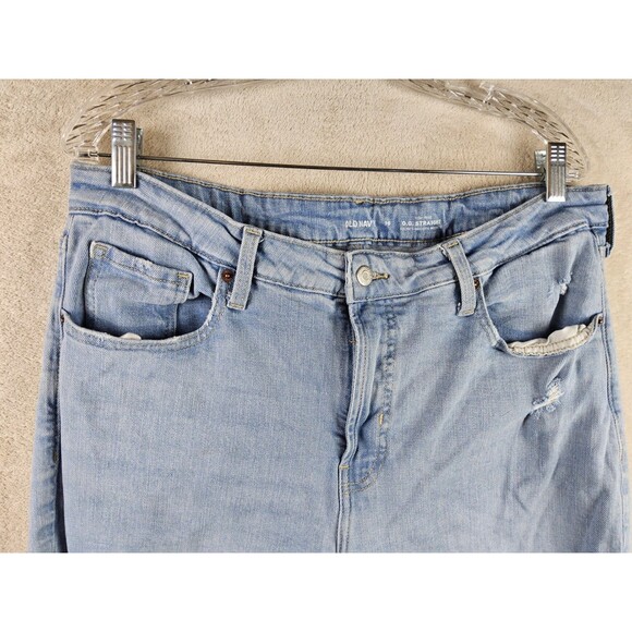 Old Navy High Rise OG Straight Denim Distressed Jeans Size 16 - Picture 4 of 4